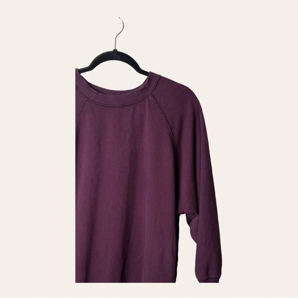 0268. AERIE FLEECE LINED SWEATER PLUM PURPLE IN COLOR SIZE XSMALL OVERSIZED - Picture 3 of 10